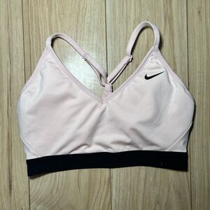 Nike Light Pink and Black Indy Sports Bra